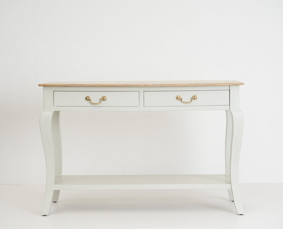 Alexandria Wooden Console Table Two Drawer - Console Table - Furniselan - Frosty White