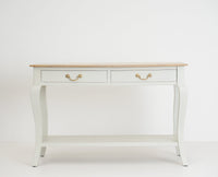Alexandria Wooden Console Table Two Drawer - Console Table - Furniselan Milky-White
