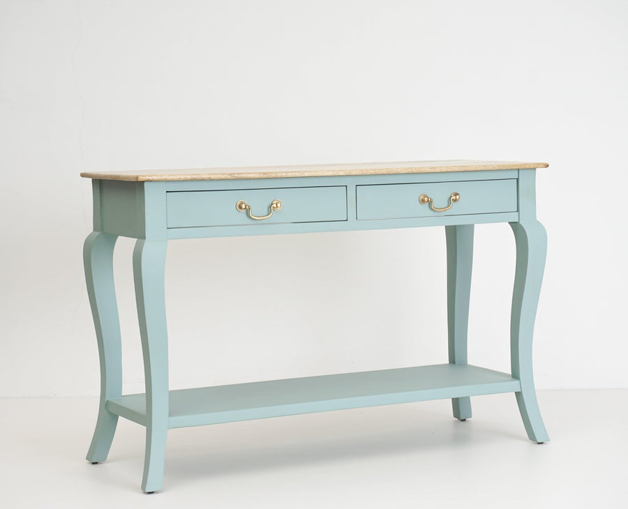 Alexandria Wooden Console Table Two Drawer - Console Table - Furniselan Silt-Green