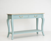 Alexandria Wooden Console Table Two Drawer - Console Table - Furniselan Silt-Green