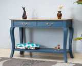 Alexandria Wooden Console Table Two Drawer - Console Table - Furniselan China-Blue