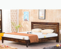 Amravati Sheesham Wood Queen Size Bed - Queen Size Bed - Furniselan - Teak-Finish