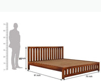 Amritsar Sheesham Wood King Size Bed - King Size Bed - Furniselan-Maple-Finish