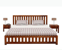 Amritsar Sheesham Wood King Size Bed - King Size Bed - Furniselan-Maple-Finish