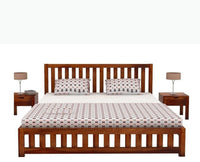 Amritsar Sheesham Wood Queen Size Bed - Queen Size Bed - Furniselan-Maple-Finish