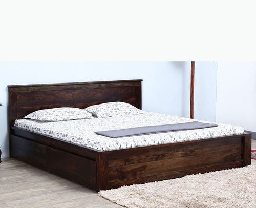 Amsterdam Sheesham Wood King Size Bed with Storage Trolley - King Size Bed - Furniselan