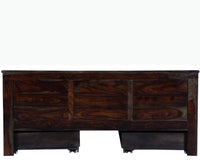 Amsterdam Sheesham Wood King Size Bed with Storage Trolley - King Size Bed - Furniselan-Grey-Finish