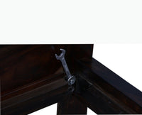 Amsterdam Sheesham Wood King Size Bed with Storage Trolley - King Size Bed - Furniselan-Grey-Finish