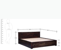 Amsterdam Sheesham Wood Queen Size Bed with Storage Trolley - Queen Size Bed - Furniselan-Grey-Finish