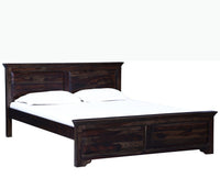 Ankara Sheesham Wood Queen Size Bed - Queen Size Bed - Furniselan-Grey-Finish
