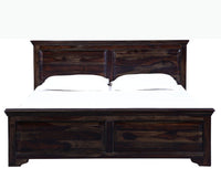 Ankara Sheesham Wood Queen Size Bed - Queen Size Bed - Furniselan-Grey-Finish