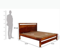 Ansan Sheesham Wood King Size Bed - King Size Bed - Furniselan-Maple-Finish
