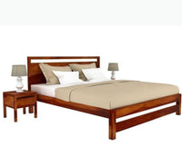 Ansan Sheesham Wood King Size Bed - King Size Bed - Furniselan-Maple-Finish