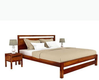 Ansan Sheesham Wood Queen Size Bed - Queen Size Bed - Furniselan-Maple-Finish