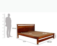 Ansan Sheesham Wood Queen Size Bed - Queen Size Bed - Furniselan-Maple-Finish