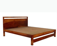 Ansan Sheesham Wood Queen Size Bed - Queen Size Bed - Furniselan-Maple-Finish
