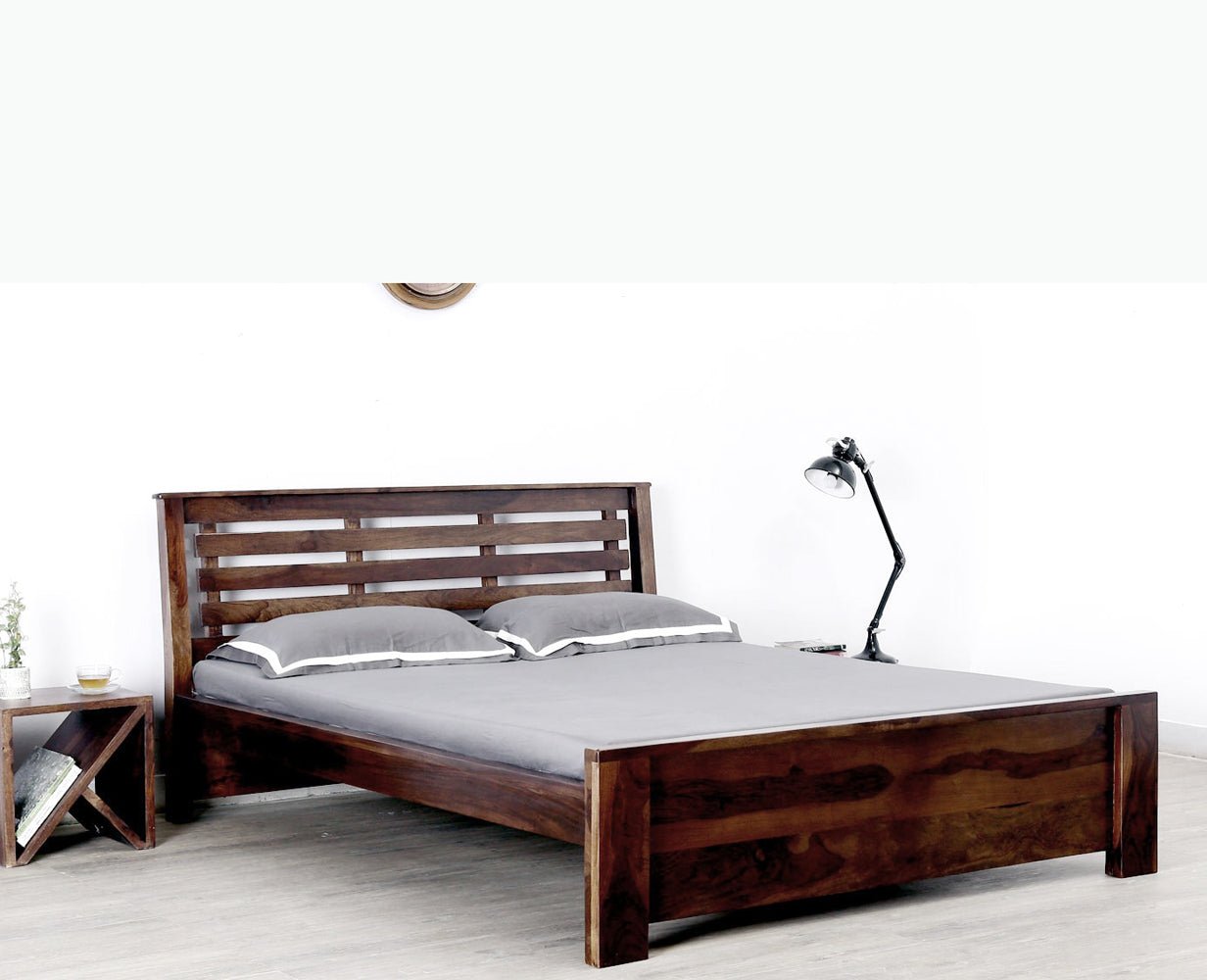 Buy Sheesham Wood Quen Size Bed Online on Furniselan