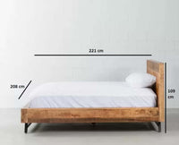 Argentina King Size Solid Wood Bed - King Size Bed - Furniselan-Natural-Rough-Finish