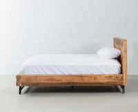 Argentina King Size Solid Wood Bed - King Size Bed - Furniselan-Natural-Rough-Finish