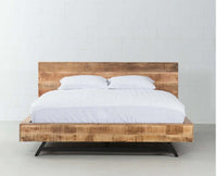 Argentina King Size Solid Wood Bed - King Size Bed - Furniselan-Natural-Rough-Finish