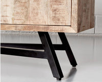 Argentina Solid Wood Three Drawer Two Door Sideboard - Bedside Table - Furniselan - Natural-Rough-Finish