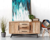 Argentina Solid Wood Three Drawer Two Door Sideboard