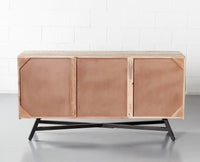 Argentina Solid Wood Three Drawer Two Door Sideboard - Bedside Table - Furniselan - Natural-Rough-Finish