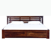 Asansol Sheesham Wood King Size Storage Bed - King Size Bed - Furniselan-Teak-Finish