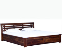 Asansol Sheesham Wood King Size Storage Bed - King Size Bed - Furniselan-Teak-Finish