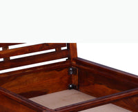 Asansol Sheesham Wood King Size Storage Bed - King Size Bed - Furniselan-Maple-Finish