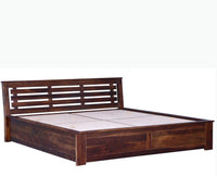 Asansol Sheesham Wood King Size Storage Bed - King Size Bed - Furniselan-Teak-Finish