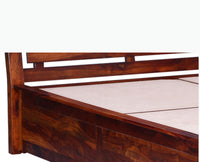 Asansol Sheesham Wood King Size Storage Bed - King Size Bed - Furniselan-Maple-Finish