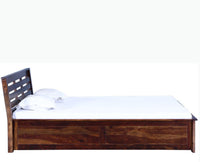 Asansol Sheesham Wood King Size Storage Bed - King Size Bed - Furniselan-Teak-Finish