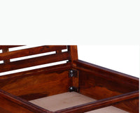 Asansol Sheesham Wood Queen Size Storage Bed - Queen Size Bed - Furniselan-Maple-Finish