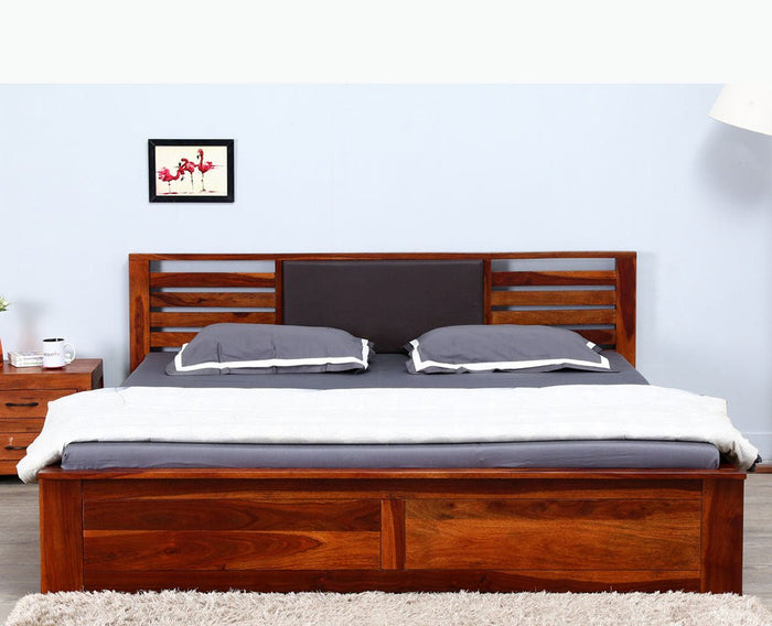 Asmara Sheesham Wood Queen Size Storage Bed - Queen Size Bed - Furniselan