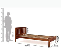 Astana Sheesham Wood Single Size Bed - Single Size Bed - Furniselan-Maple-Finish