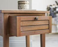 Athens Bedside Table Furniselan-Rustic-Teak-Finish