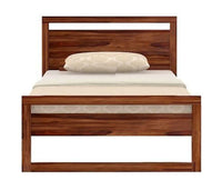 Athens Sheesham Wood Single Size Bed - Single Size Bed - Furniselan-Teak-Finish