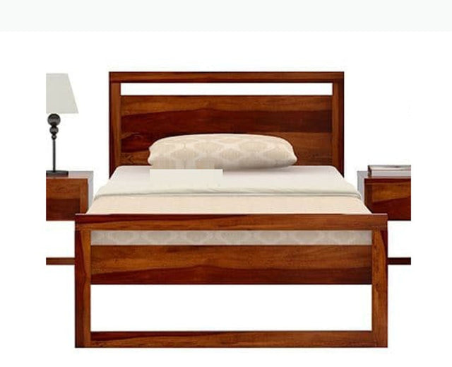 Athens Sheesham Wood Single Size Bed - Single Size Bed - Furniselan-Maple-Finish