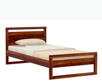 Athens Sheesham Wood Single Size Bed - Single Size Bed - Furniselan-Maple-Finish