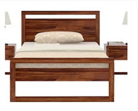 Athens Sheesham Wood Single Size Bed - Single Size Bed - Furniselan-Teak-Finish