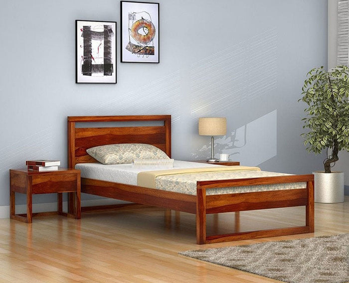 Buy Sheesham Wood Single Size Bed Online on Furniselan