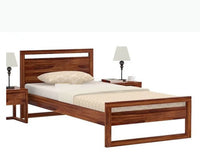 Athens Sheesham Wood Single Size Bed - Single Size Bed - Furniselan-Teak-Finish