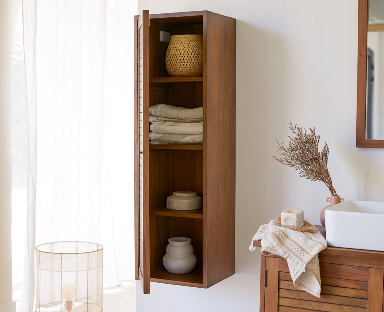 Athens Solid Acacia Wood Column Furniselan - Rustic-Teak-Finish