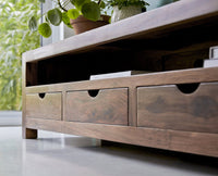 Austin Four Drawer TV Table Furniselan-Rustic-Teak-Finish