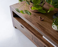 Austin Four Drawer TV Table Furniselan-Rustic-Teak-Finish