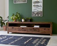 Austin Four Drawer TV Table Furniselan-Rustic-Teak-Finish