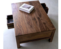 Austin Six Drawer Coffee Table Furniselan - Rustic-Teak-Finish
