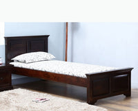 Baku Sheesham Wood Single Size Bed - Single Size Bed - Furniselan-Grey-Finish