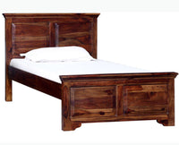 Baku Sheesham Wood Single Size Bed - Single Size Bed - Furniselan-Teak-Finish